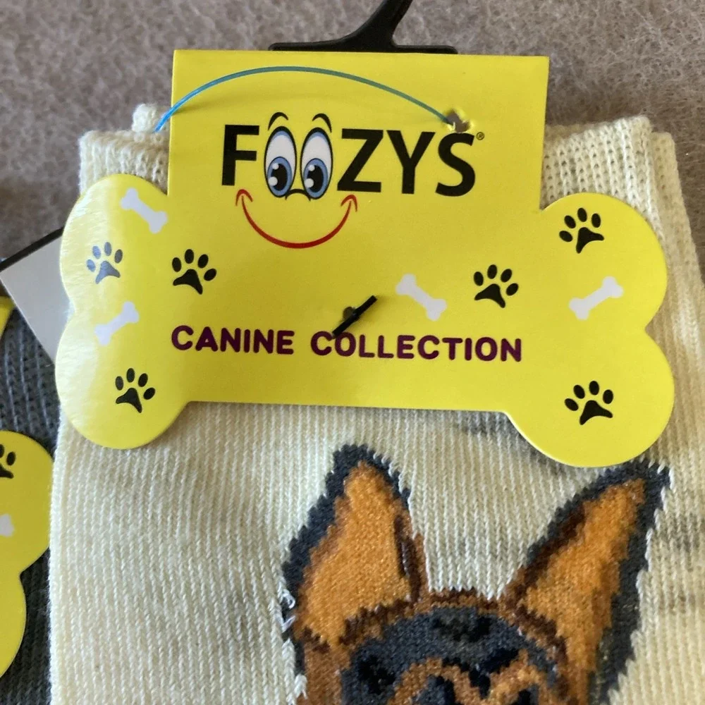 Foozys Socks Canine Collection Set German Shepherd women's Sz 9-11 New Dog Lover